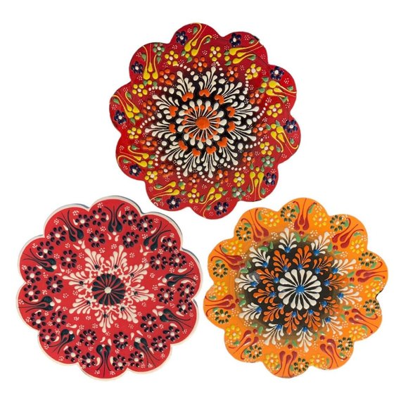 Unbranded Other - Bright Decorative Ceramic Trivet Table Decor Lot of 3 READ